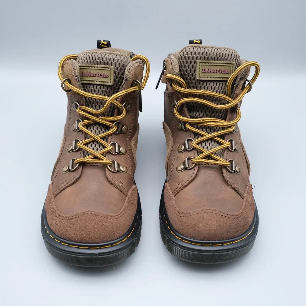 Dr Martens Raffe Panel Boot J Kids Brown Leather Suede Hiking Style Size 3 US